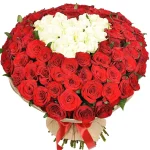 Букет из 101 розы микс красно-белый